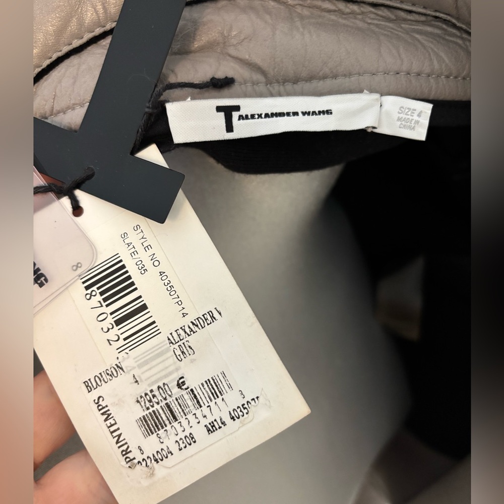 New T Alexander Wang Grey Leather Jacket - Picture 13 of 13